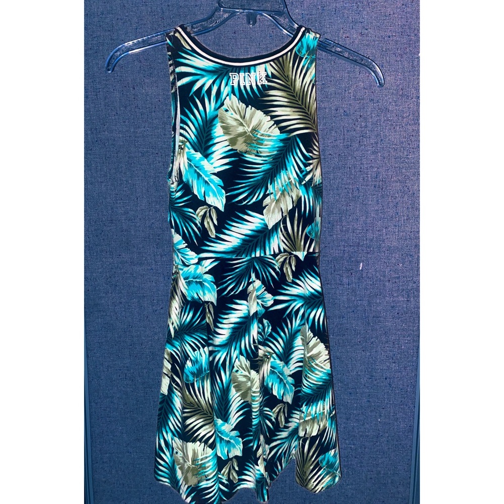 VS PINK Tropical Leaf Print Skater Dress MED